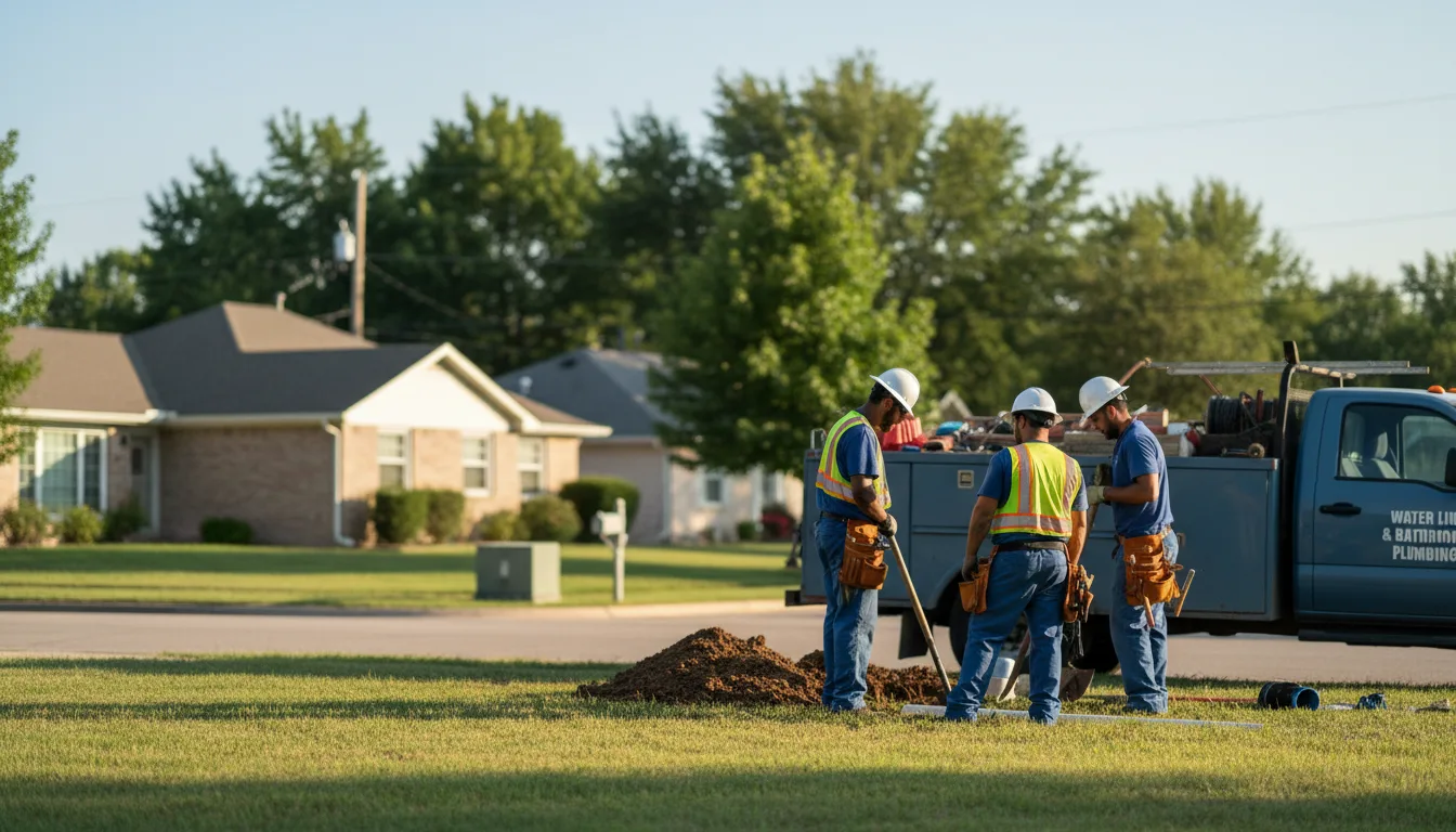 Residential water line and bathroom plumbing service in Delphi, IN